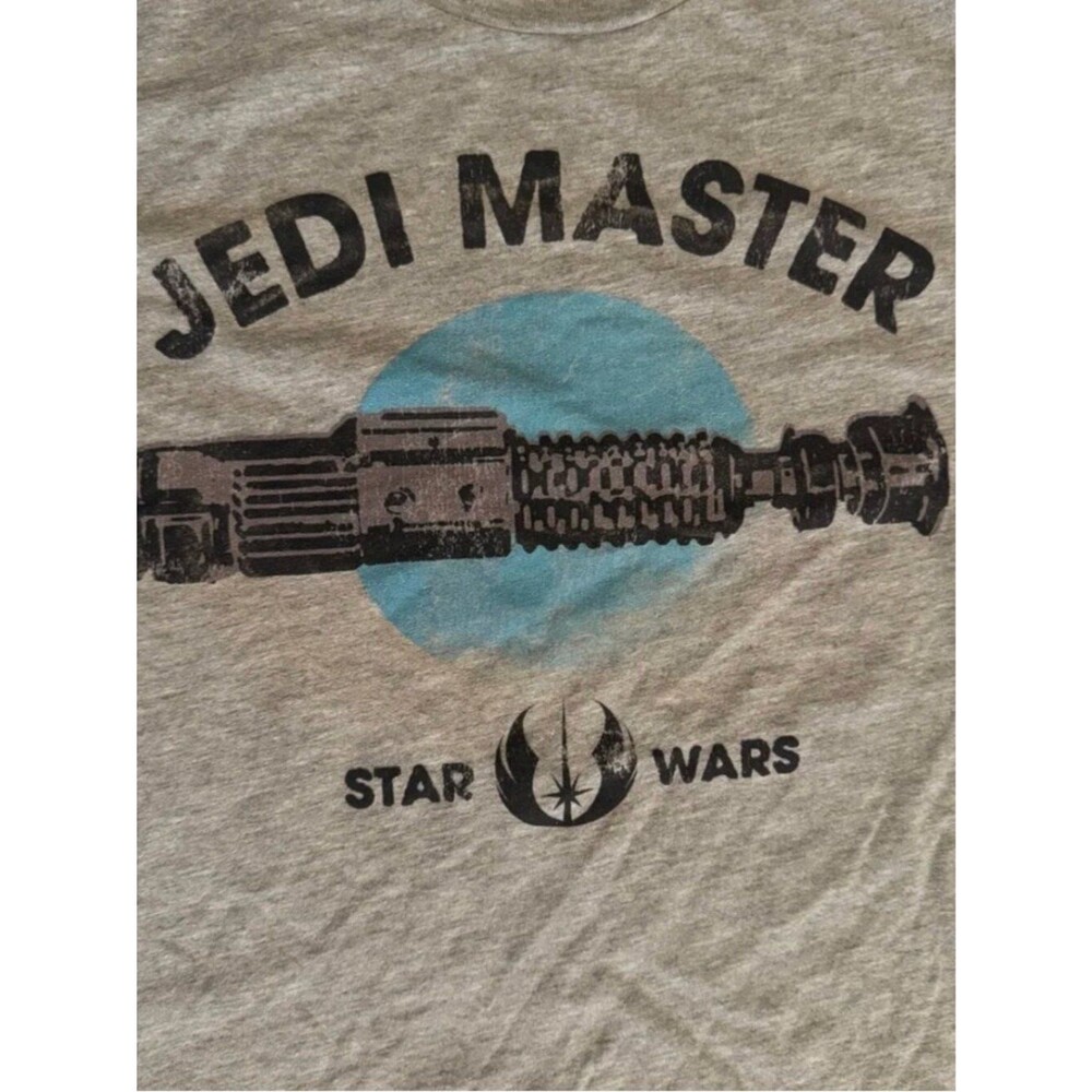 Star Wars Jedi Master Rebel Alliance Graphic Tee Mens Large Gray Lightsaber Ando